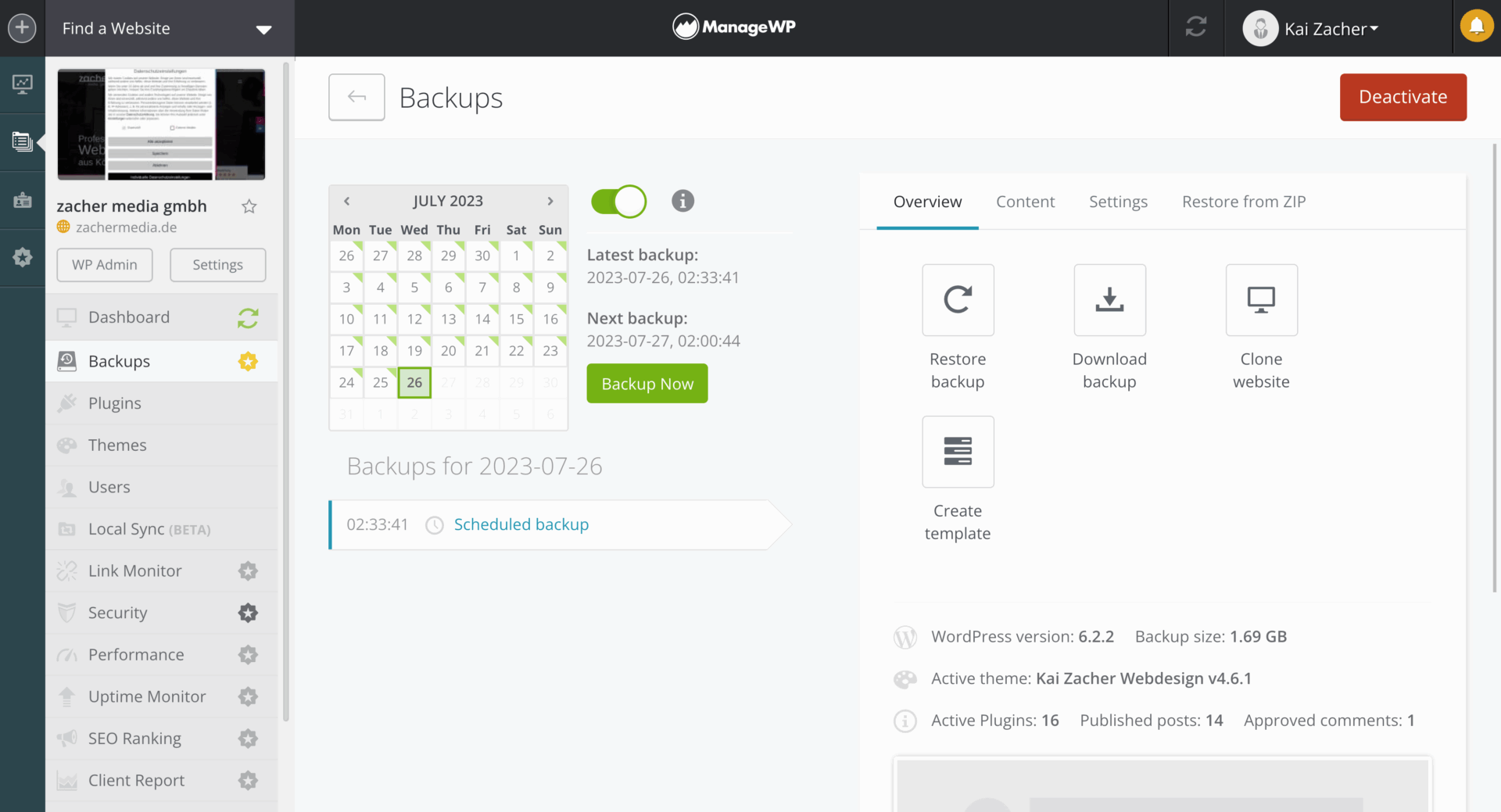 Backups WordPress Wartung Köln