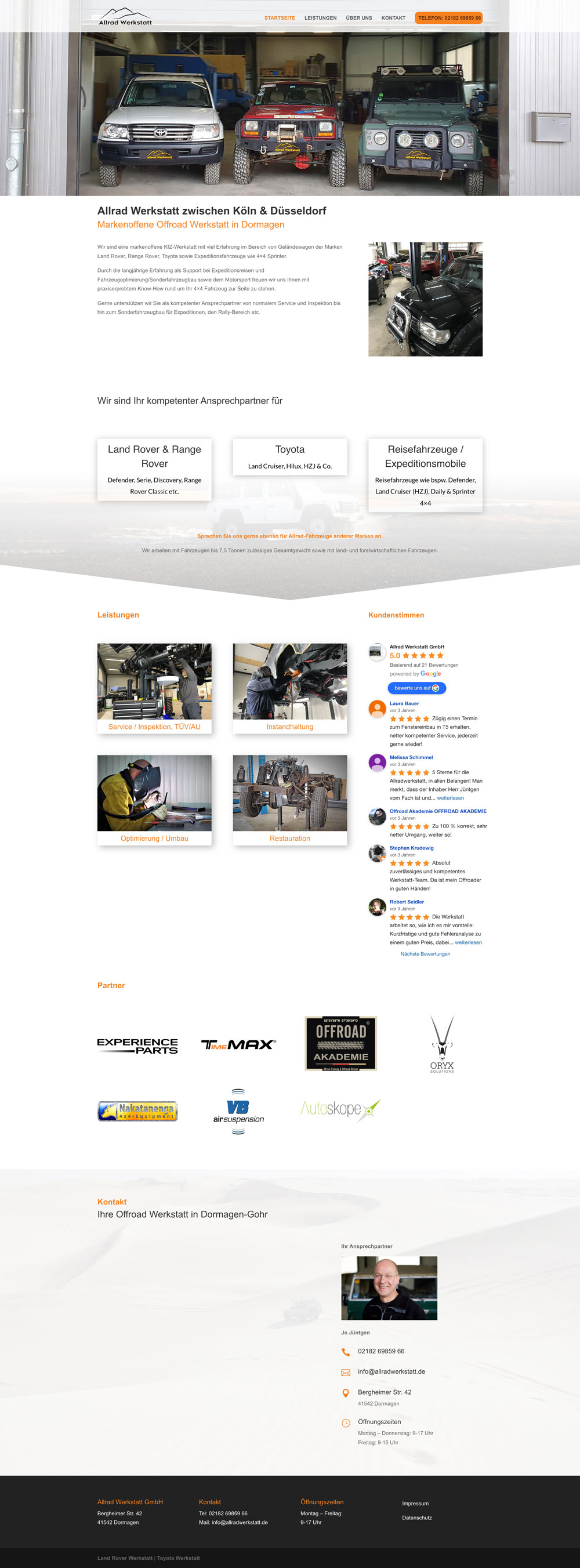 Allrad Werkstatt Webdesign Köln