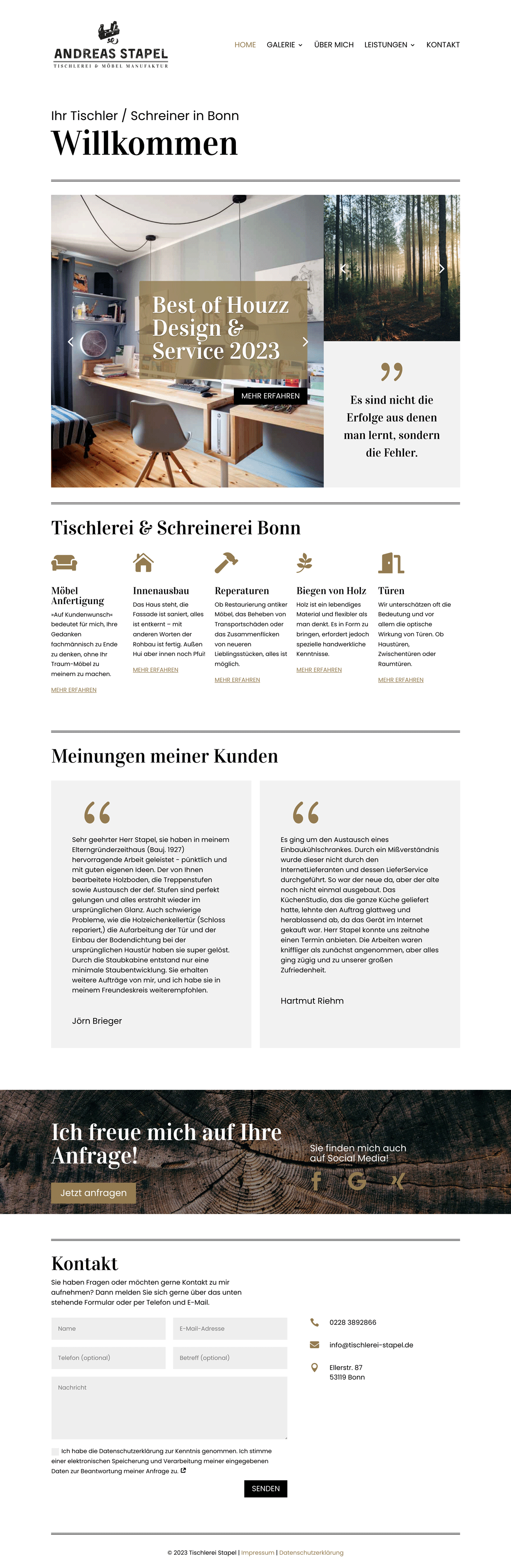 Tischlerei Stapel Webdesign Köln